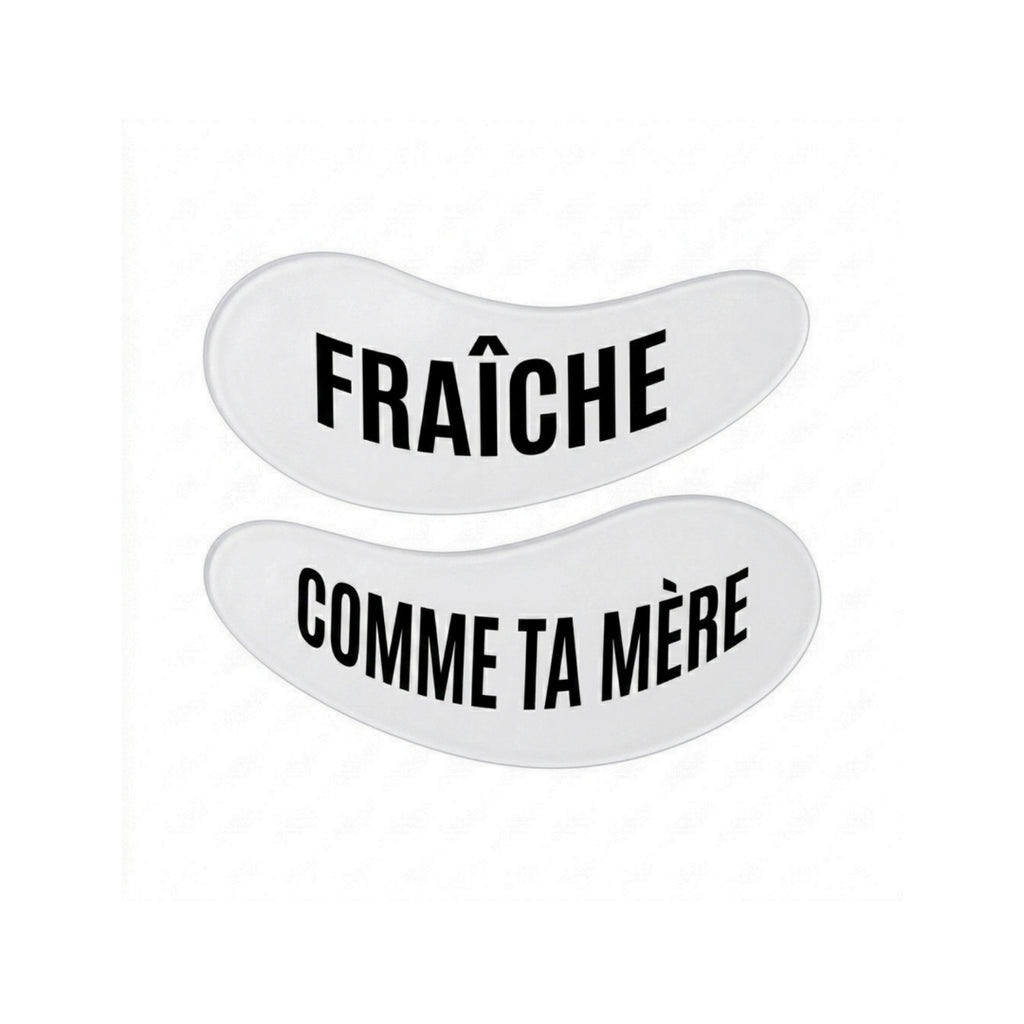 Patchs yeux en silicone réutilisables pātch, phrase Fraîche comme ta mère