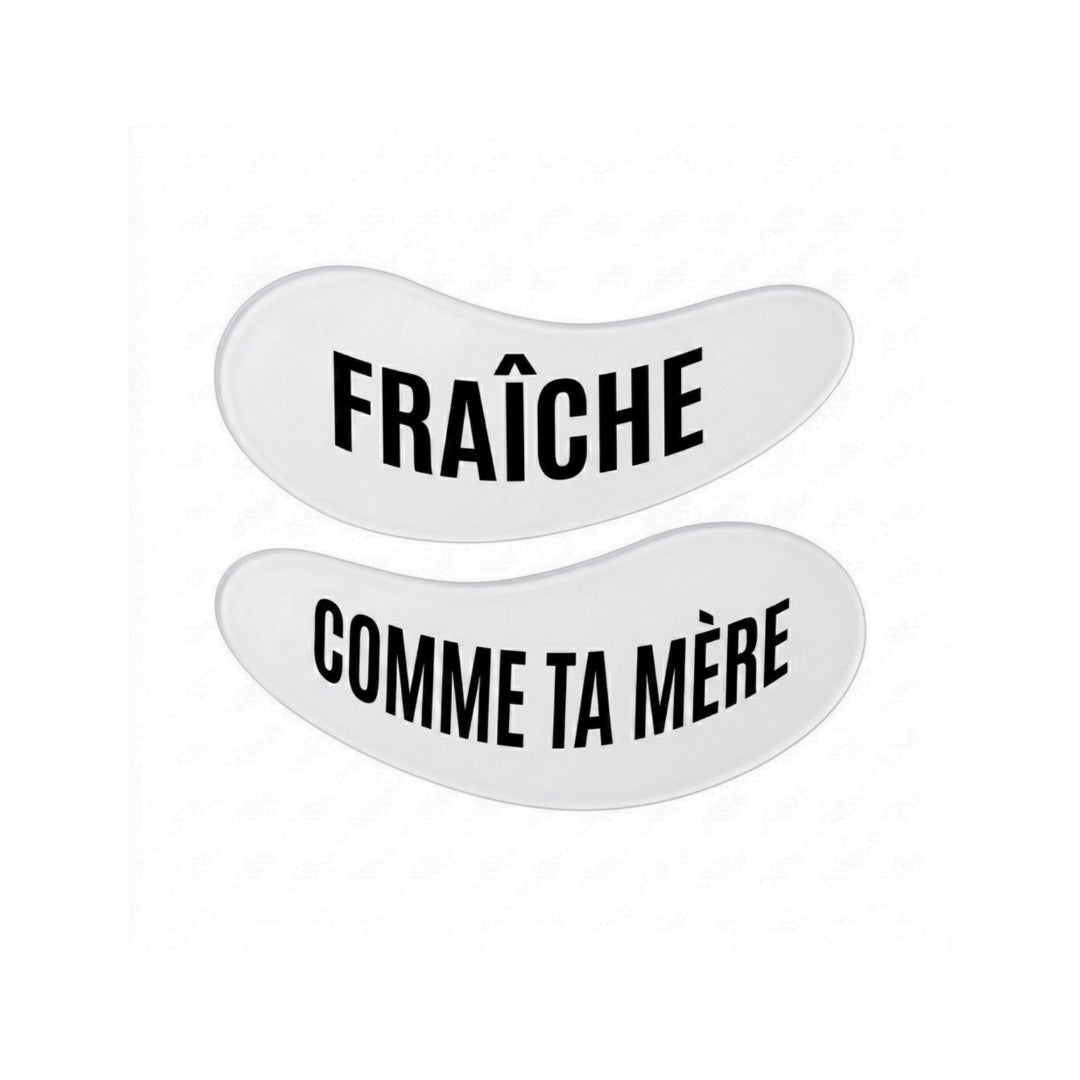 Patchs yeux en silicone réutilisables pātch, phrase Fraîche comme ta mère